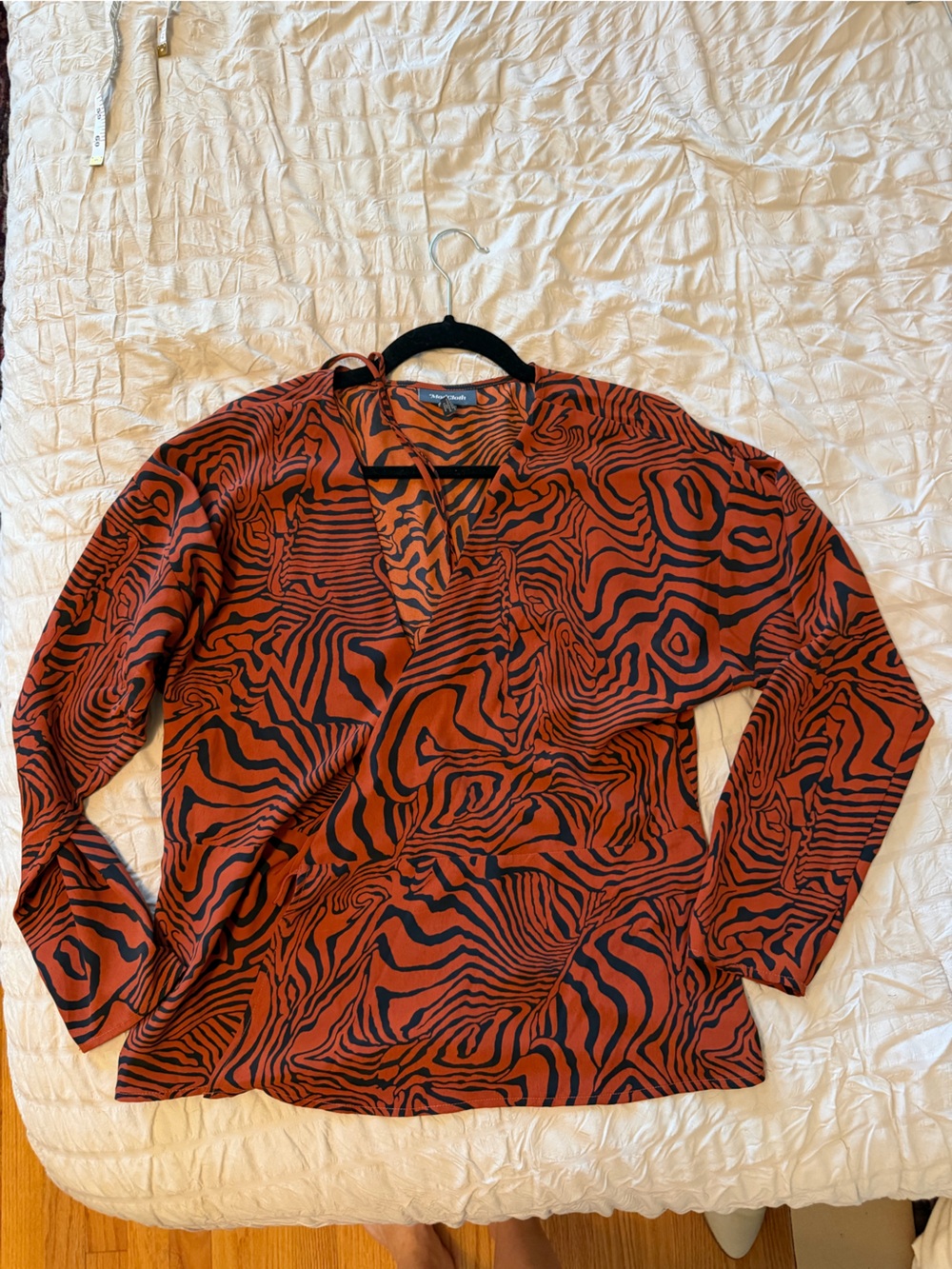 Small ModCloth - Women’s Rust and Black Zebra Print wrap top